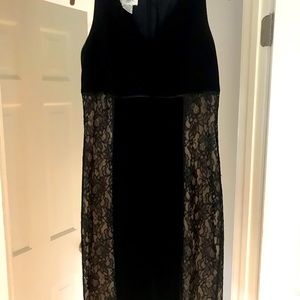 Black lace formal cocktail length dress